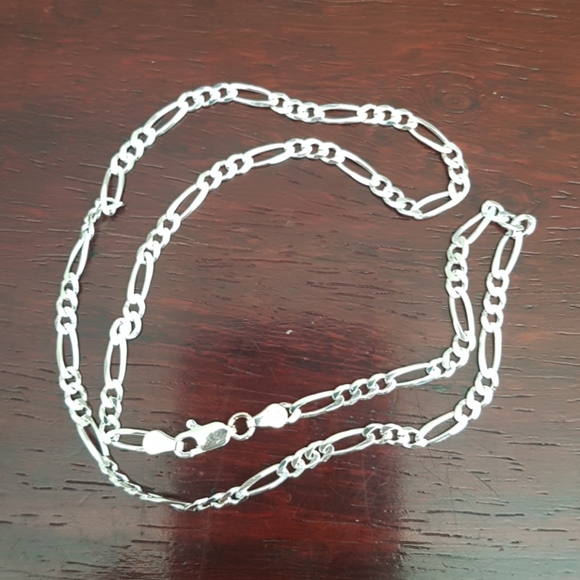 Hand Crafted Jewelry - New Sterling Silver Figaro Chain